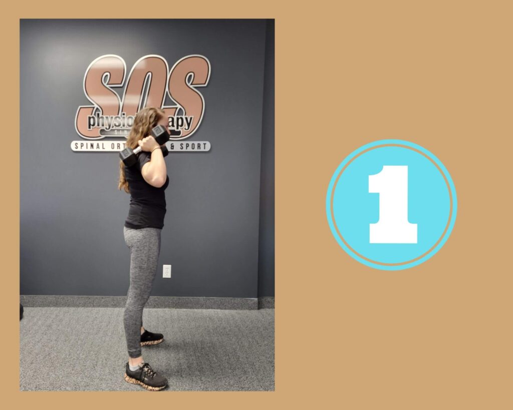 Lower Body Exercise- Dumbbell Front Squats Step 1