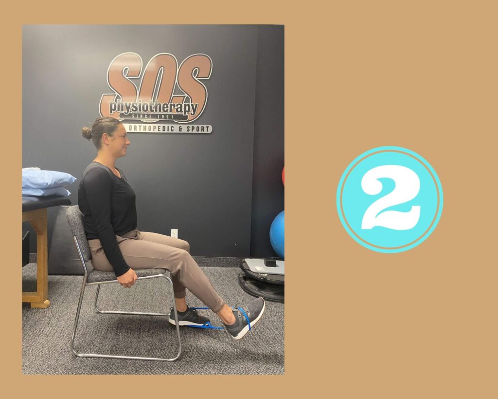 Knee Extention Exercise Step 2 demonstrated by physiotherapist Ali Dings