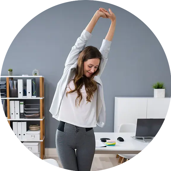 Stretching at the desk to remain pain-free