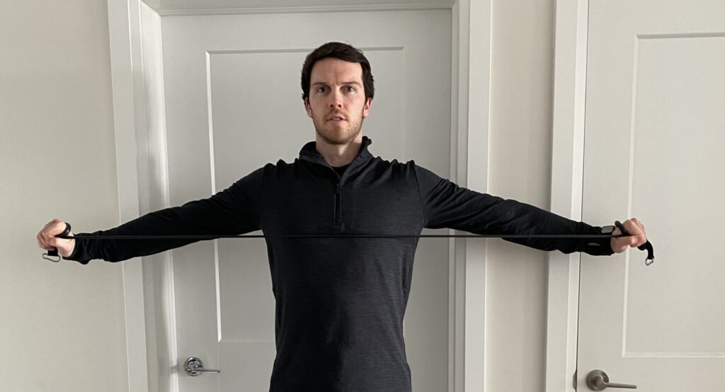 Shoulder and Upper Back Exercise with Band demonstrated by Physiotherapist Chad Beacom