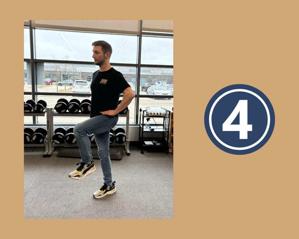 Reverse Lunge Step 4 demonstrated by Physiotherapist Ryan Marrin