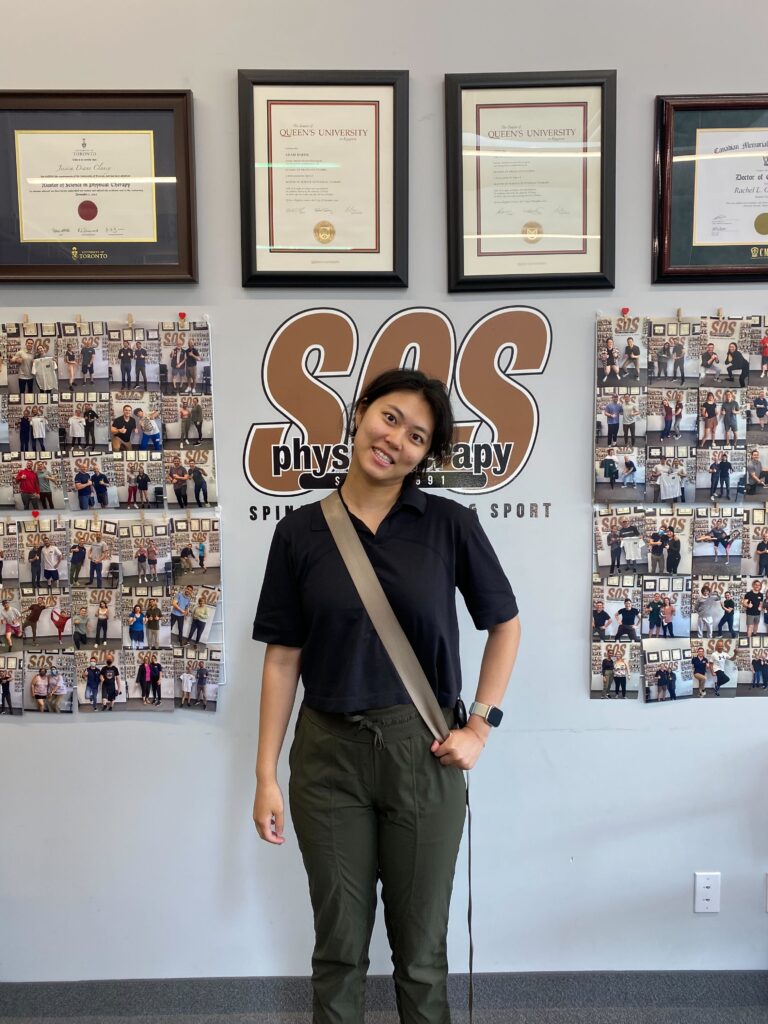 Neck and Shoulder Stretch demonstrated by Physiotherapist Adam Hanton-Fong's student Amy