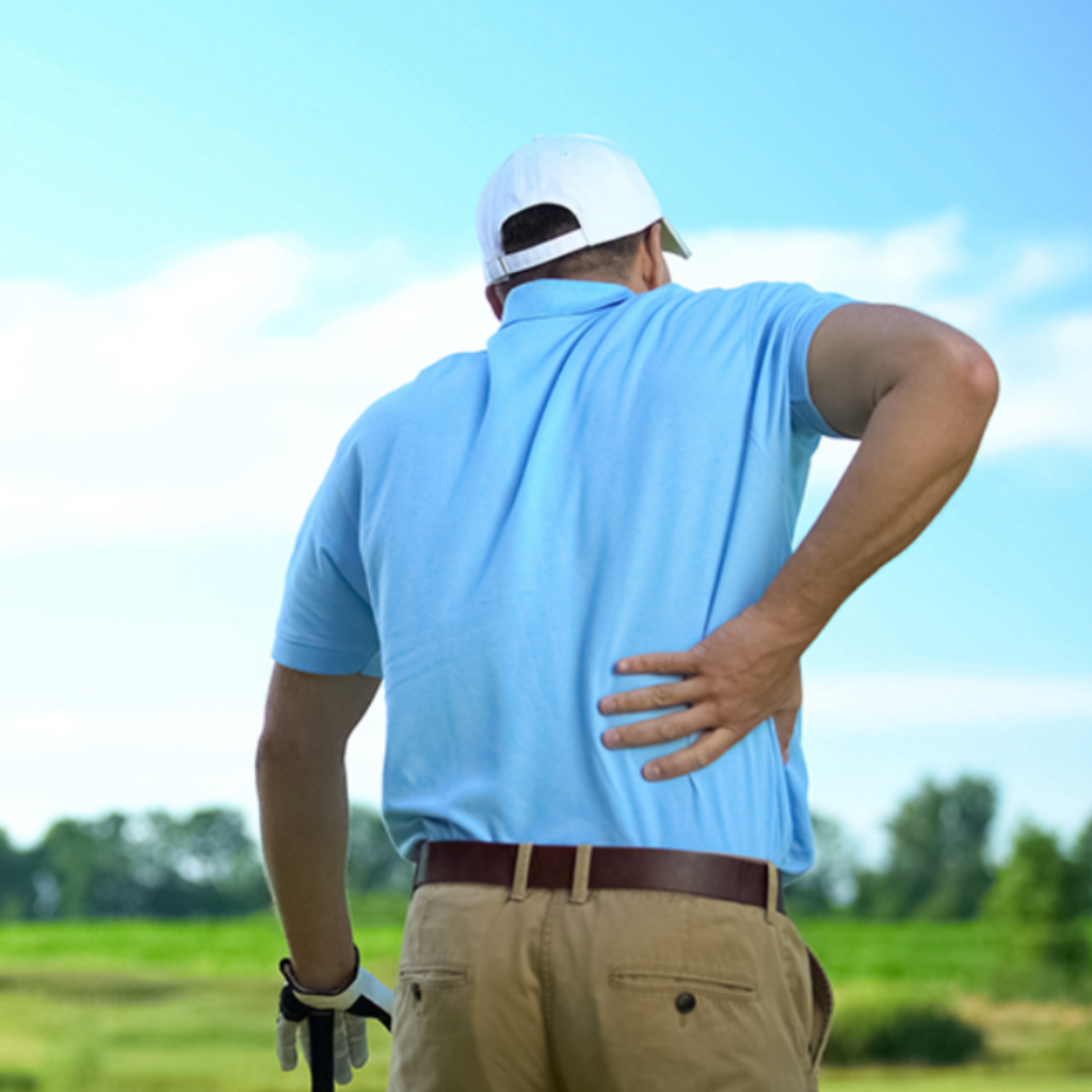 Golfer with a common golf injury