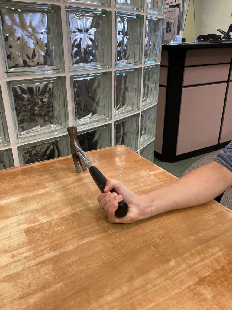 Supination/Pronation Wrist Exercise Demonstrated by Physiotherapist Jill Hubbard