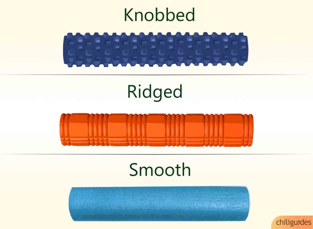 Different textures for foam rollers