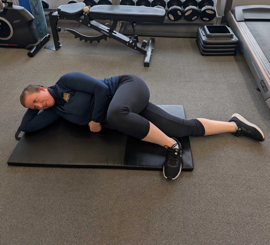 Leg Lift Exercise demonstrated by Physiotherapist Amanda Calford