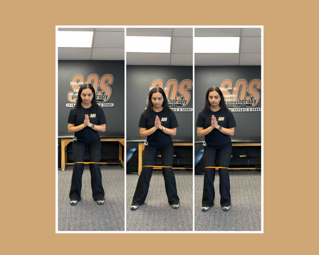 Lateral Band Walks Exercise steps demonstrated by Physiotherapist Mehak Sandhu
