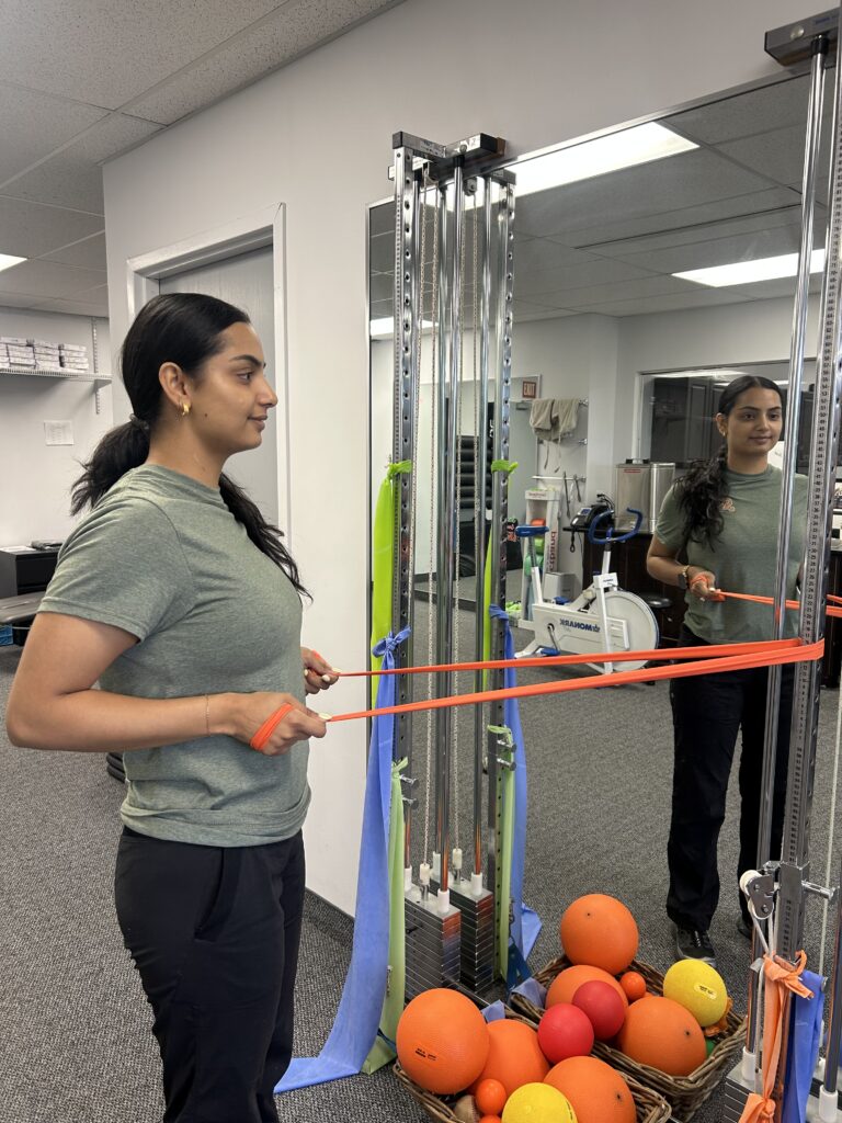 Banded Row Exercise demonstrated by physiotherapist Mehak Sandhu